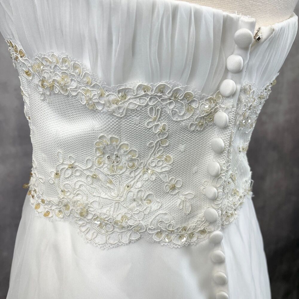 MoriLee by Madeline Gardner Womens Dress Size 4 Bridal Princess Cocktail Wedding - Picture 6 of 12
